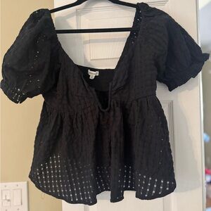 Newbury Kustom Black Textured Blouse